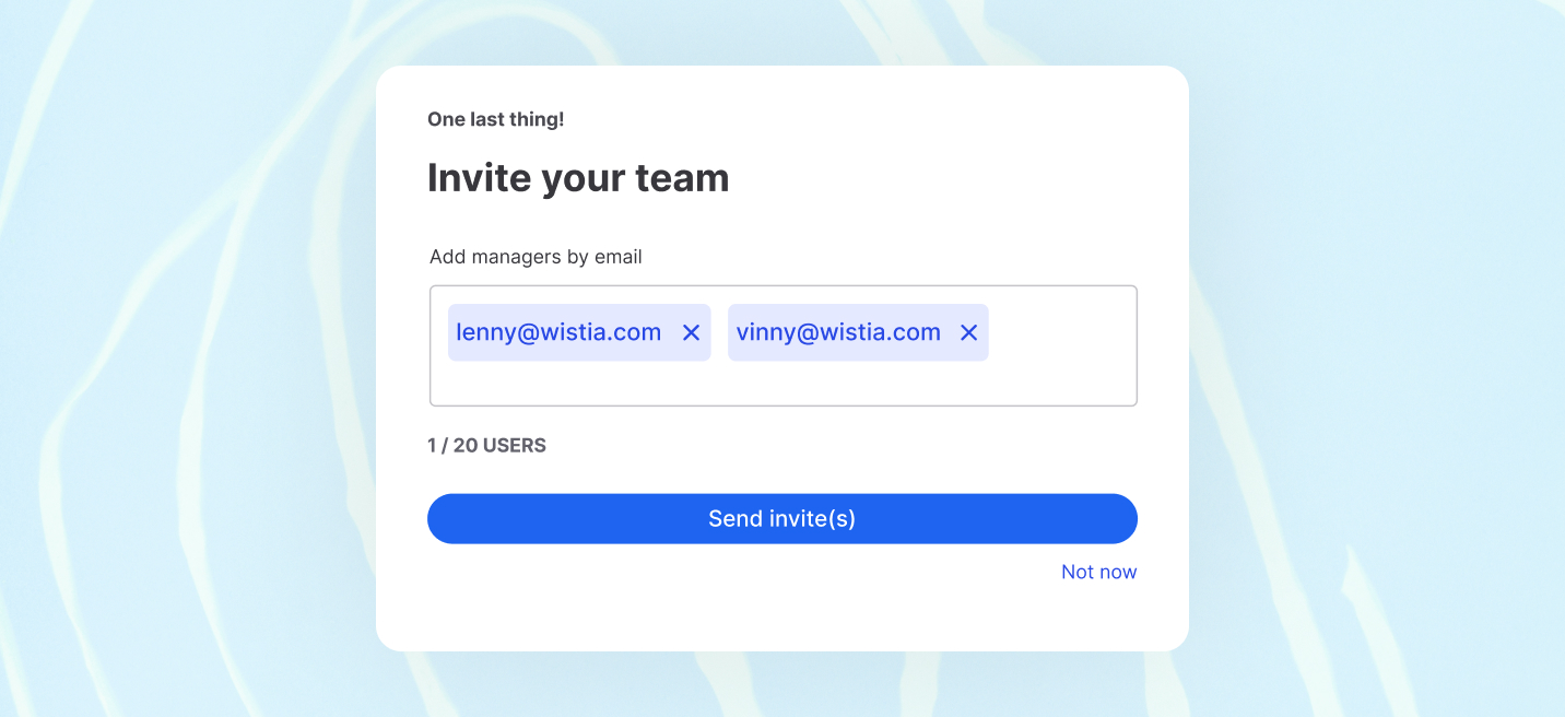 Team invite interface